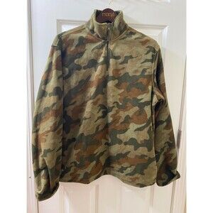 Starter Men's Fleece Pullover Camo Size M Quarter 1/4 Zip 100% Polyester Sweater